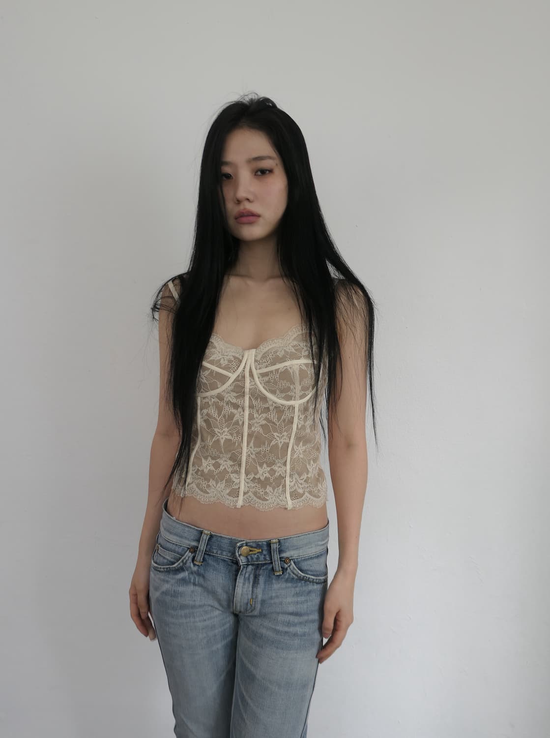 Dad 디에이디 lace sleeveless 레이스 슬리브리스 상품이미지2