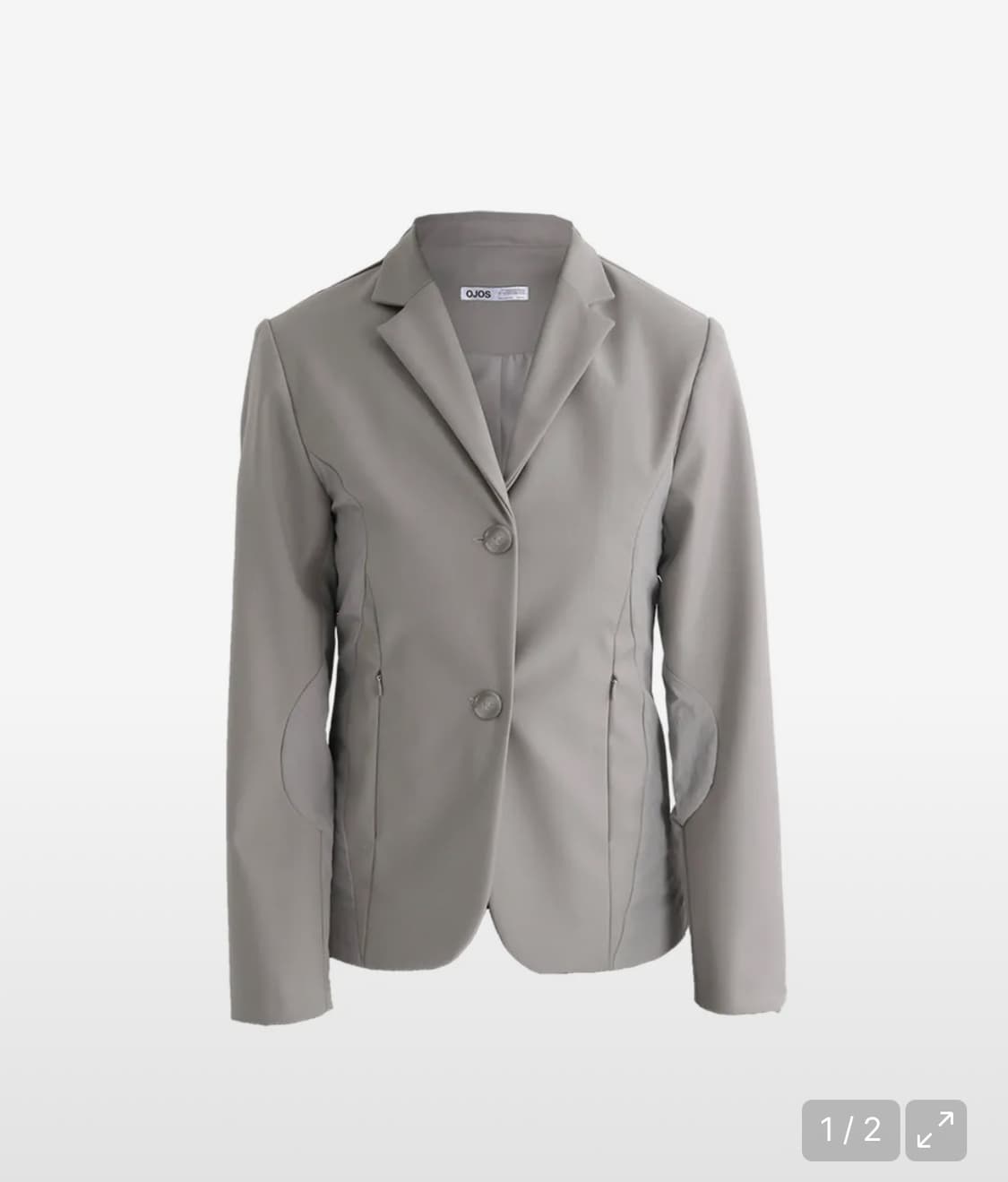 오호스 / Parted Zipper Single Jacket / Grey 상품이미지1