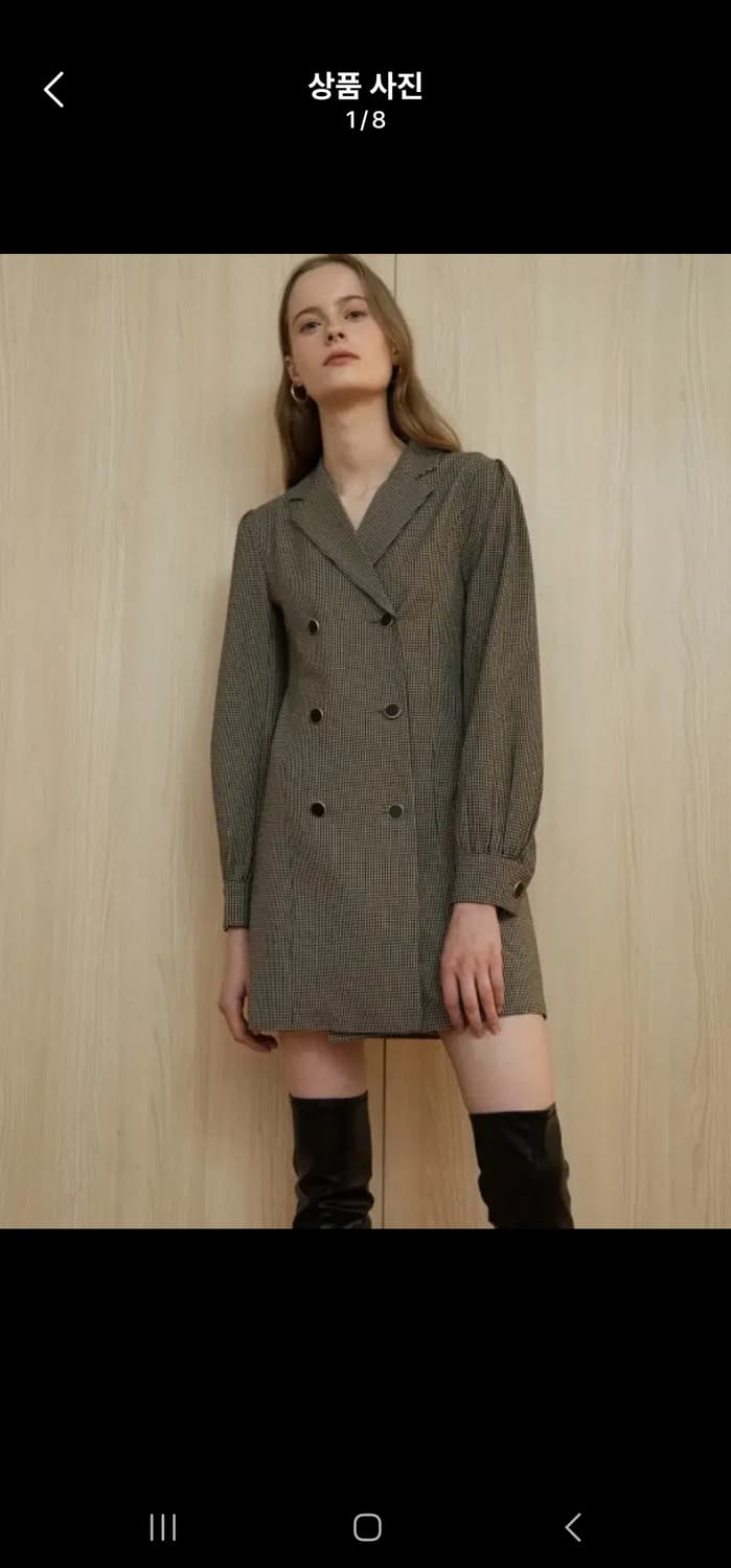 아워코모스 체크 자켓 원피스 상품이미지1