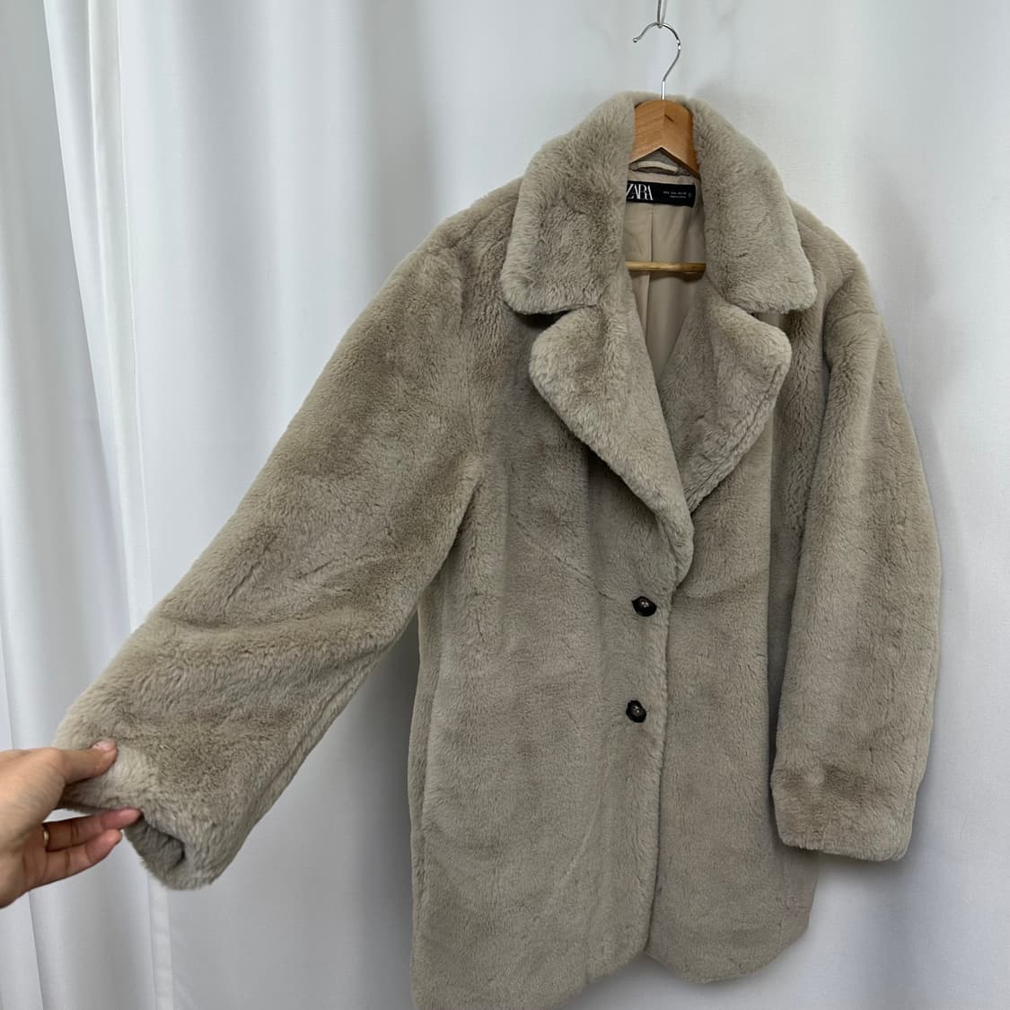  자라 여자 부드러운 퍼자켓 코트 L 상품이미지2