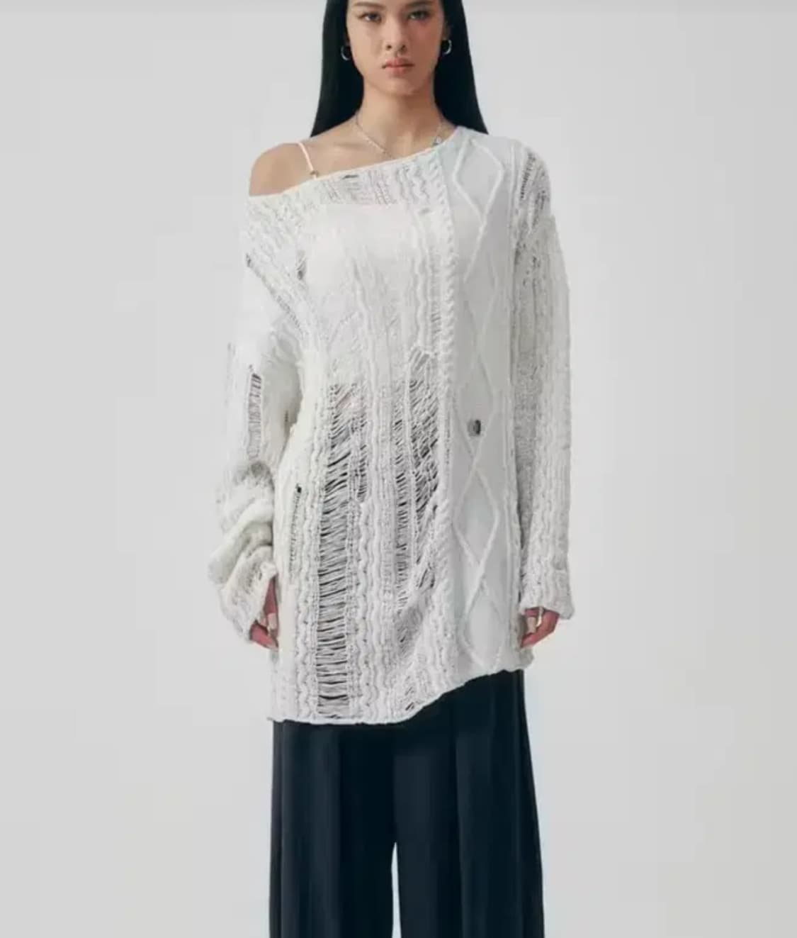 트리밍버드 Mix Damage Twist Knit 2사이즈 상품이미지1