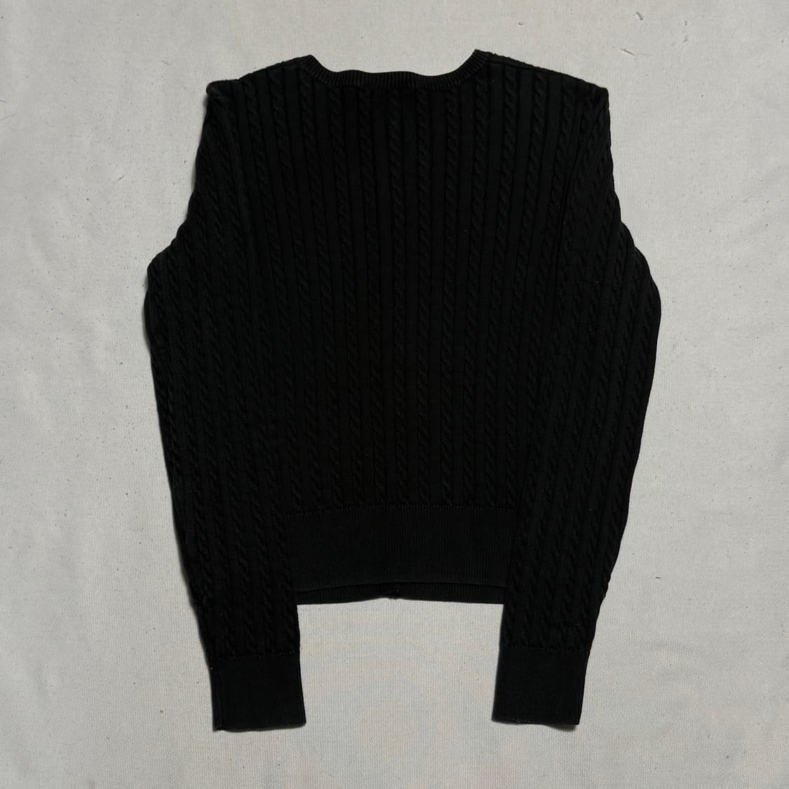 XL 폴로랄프로렌 여성용 블랙 케이블 가디건 상품이미지3