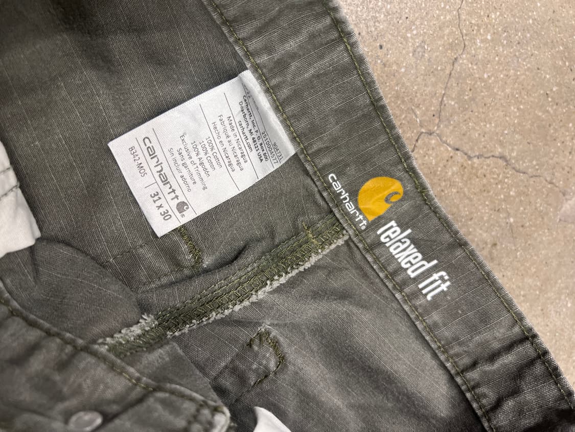 칼하트 더블니 카고 팬츠 립스탁 모스그린 상품이미지9