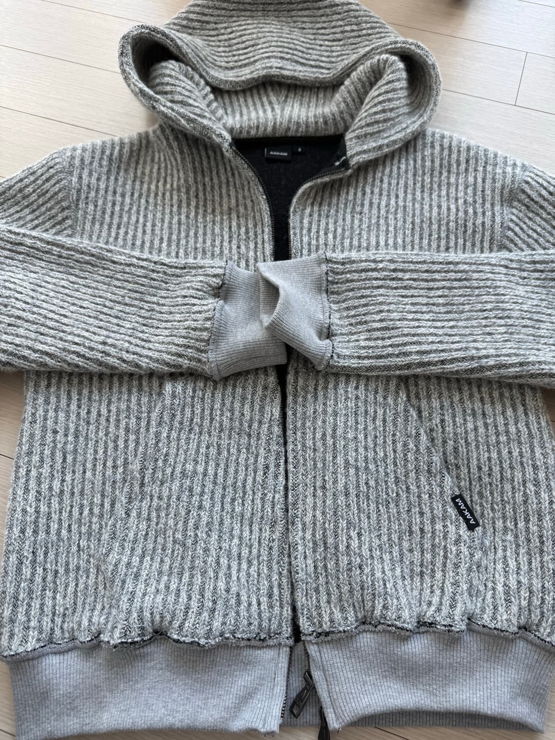아캄 후드집업 Bokashi Knit Zip-Up Hoodie(Gray) 상품이미지5