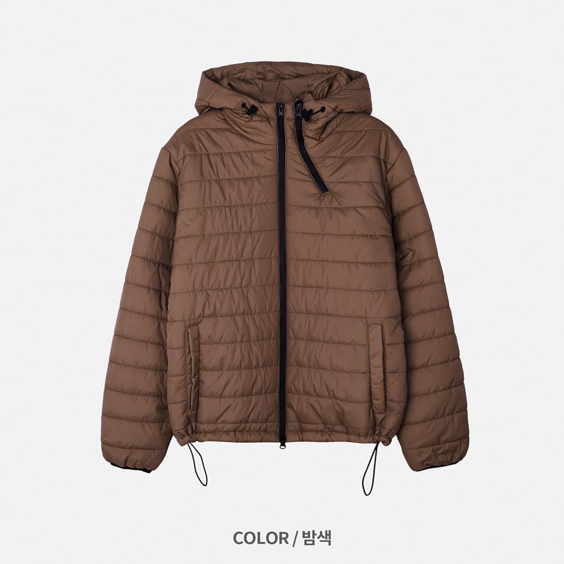 밤색 브라운 경량패딩 상품이미지4
