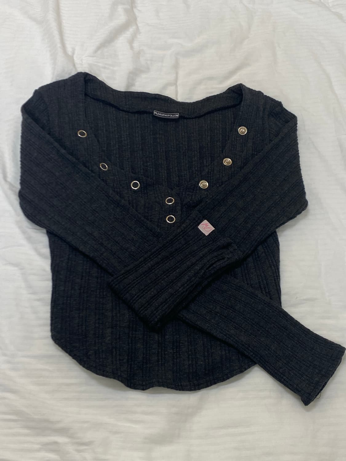 플리즈노팔로우 버니탑 차콜 상품이미지1