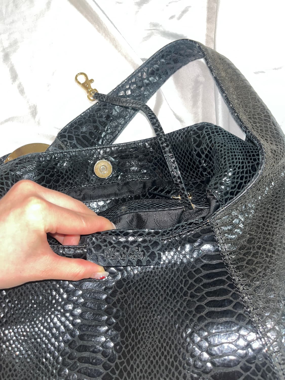 마이클 코어스 파이톤 뱀 레더 가죽 숄더백 호보백 상품이미지2