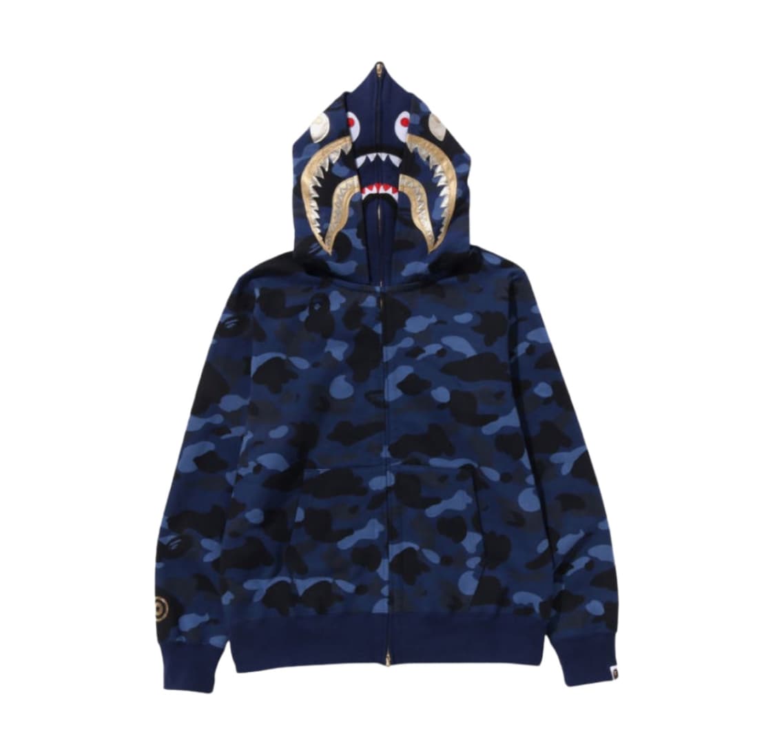 베이프 BAPE 블루 카모 더블샤크 후드 새상품 상품이미지1