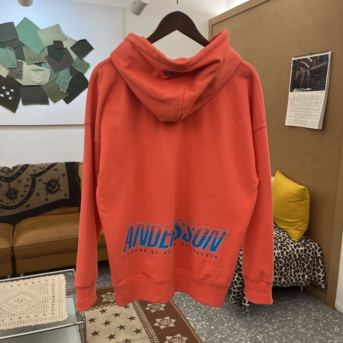앤더슨벨 스트릿 펑크 키치 Y2K 코랄핑크 후드티 S C09917 상품이미지4