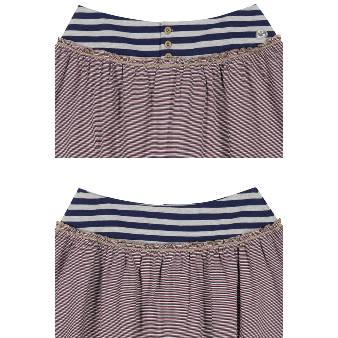 [2] 코이세이오 컬러드 스트라이프 미디 스커트 그레이베이지 상품이미지8