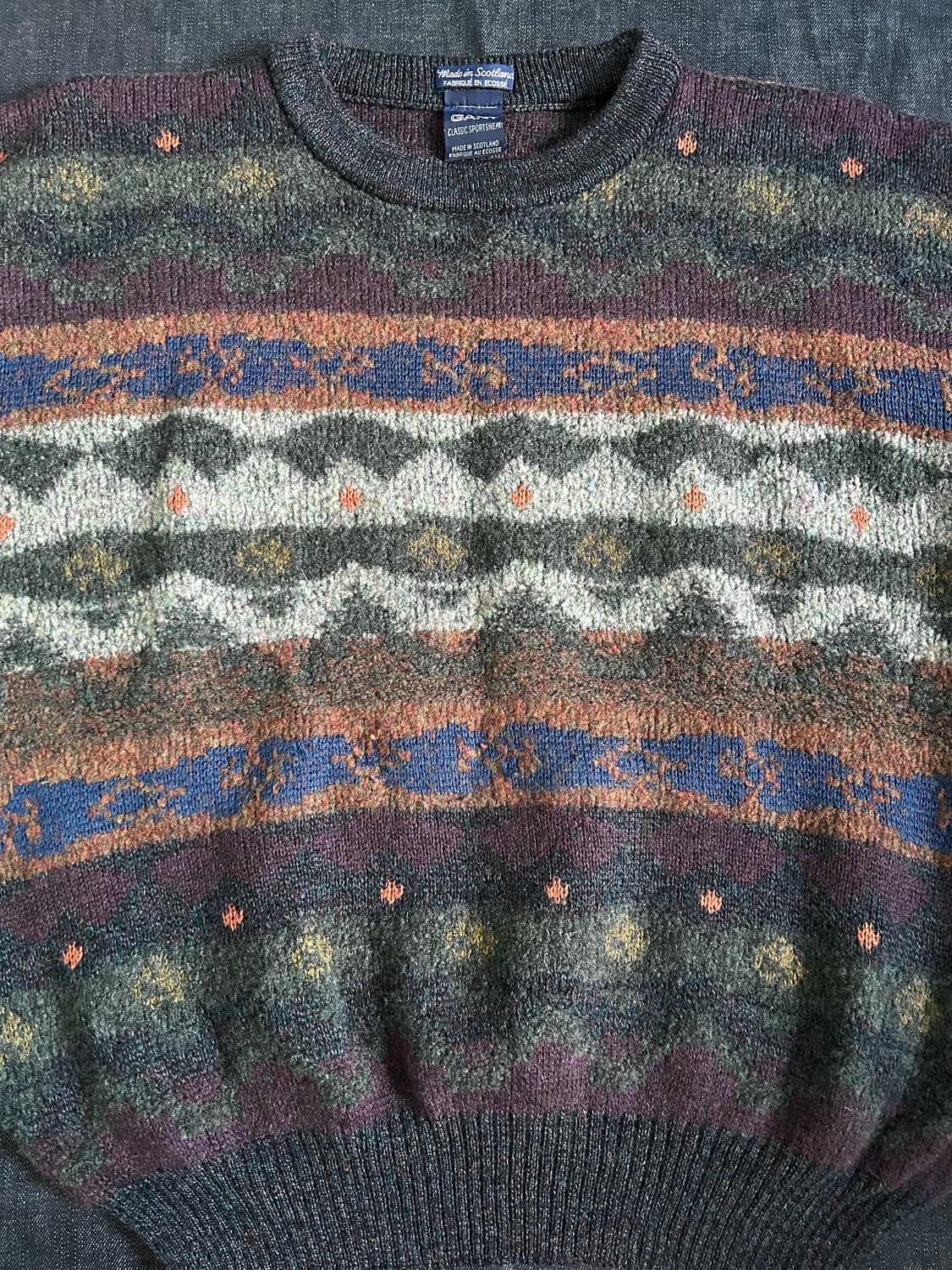 90s Gant 페어아일 패턴 울 니트 상품이미지5