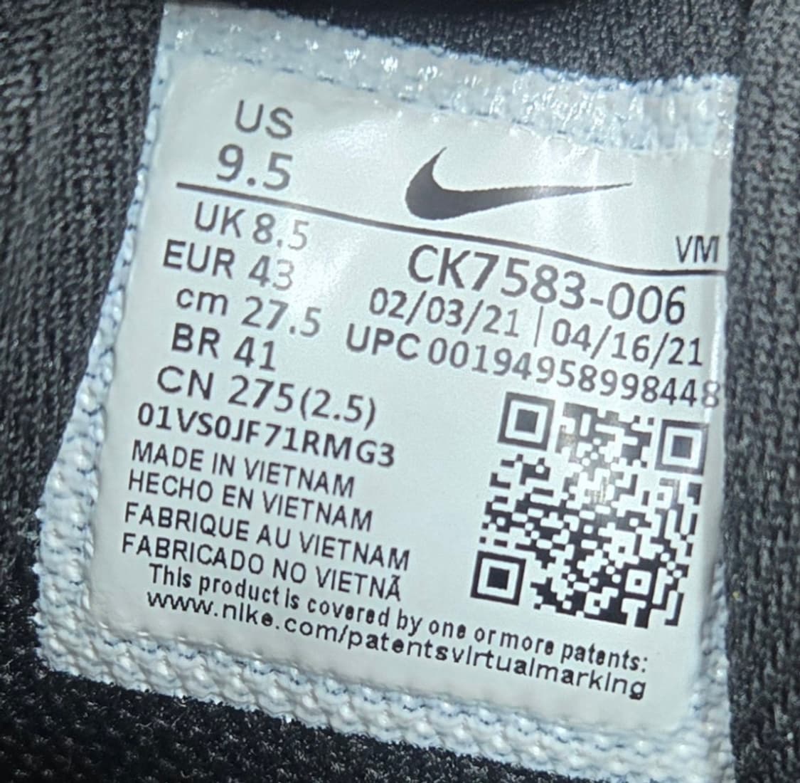 나이키 275mm-  에어 맥스 VG-R 남여공용 운동화 블랙 상품이미지5