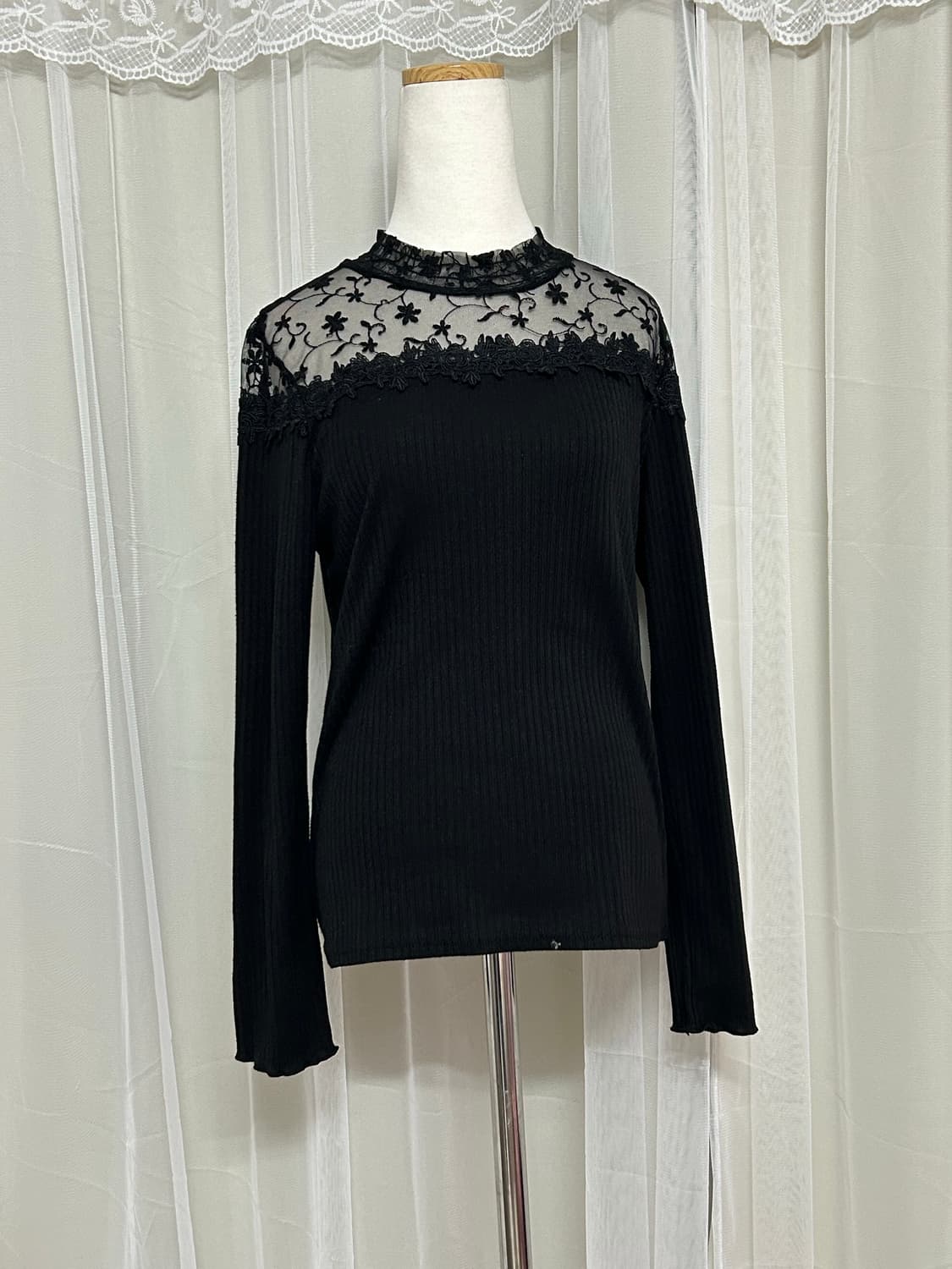 ingni 플로럴 시스루 골지 탑 공겜여주 고스 고딕  상품이미지1