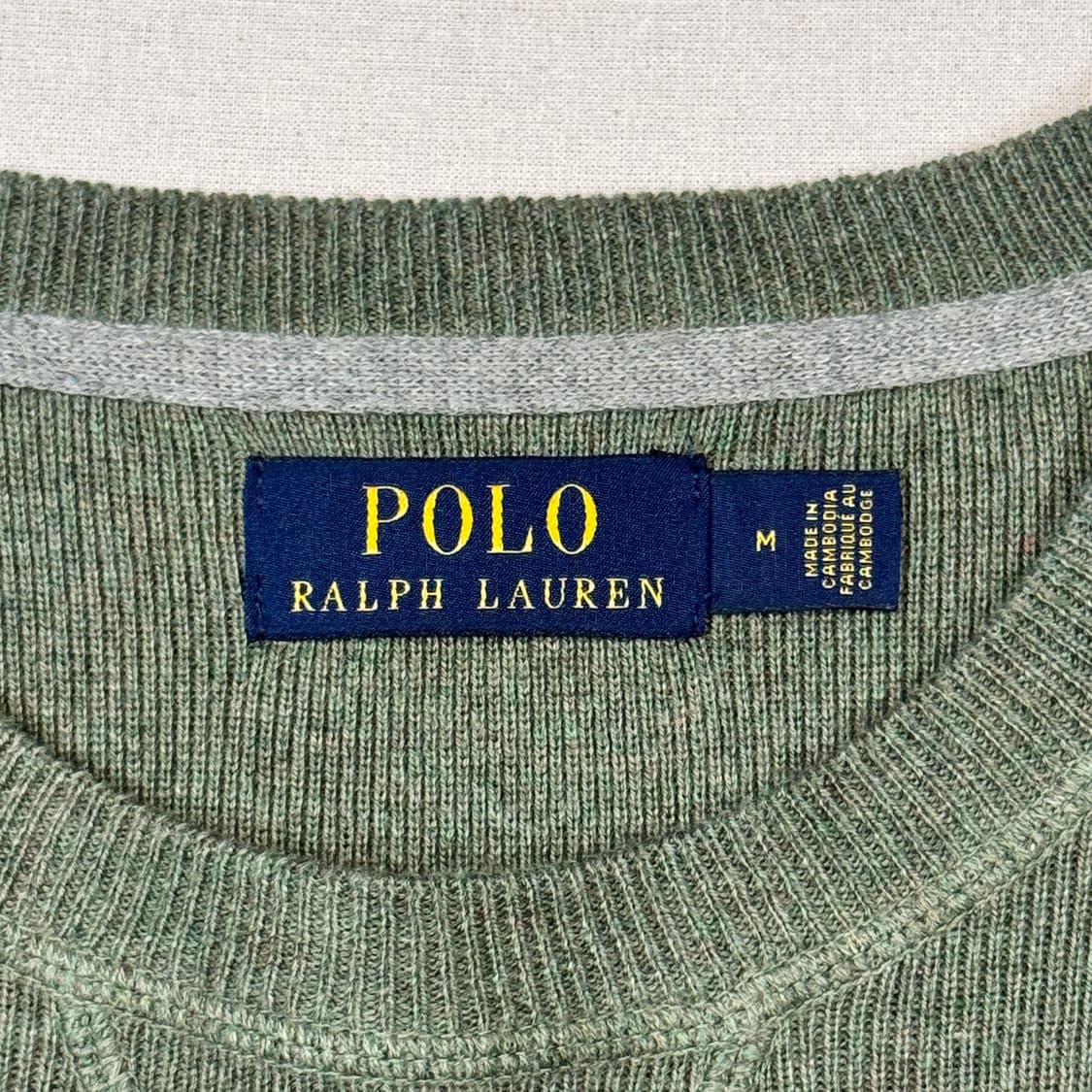 M) 폴로 랄프로렌 피마코튼 라운드넥 니트 그린 상품이미지6