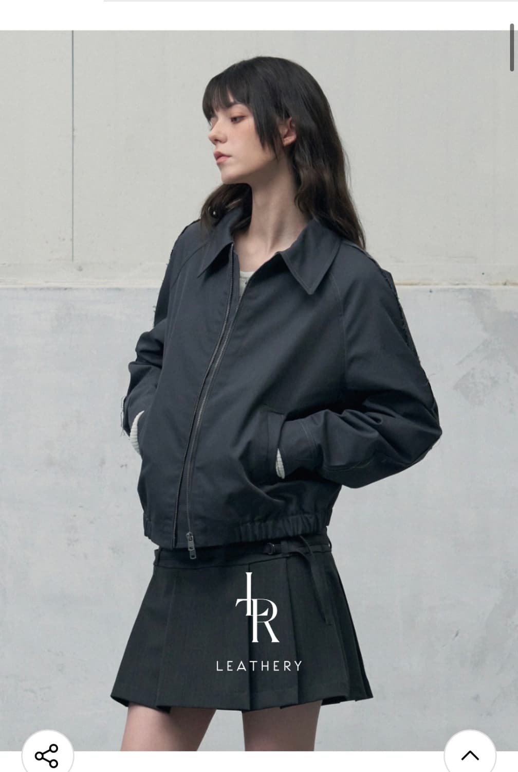 (FREE) 레더리 컷 오프 코튼 블루종 자켓 [CHARCOAL] 판매 상품이미지7