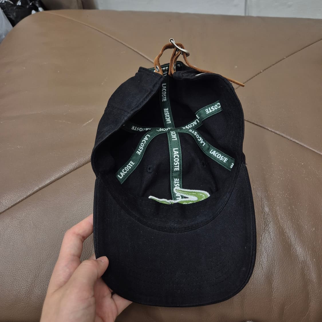 LACOSTE 블랙 악어 로고 볼캡 상품이미지4