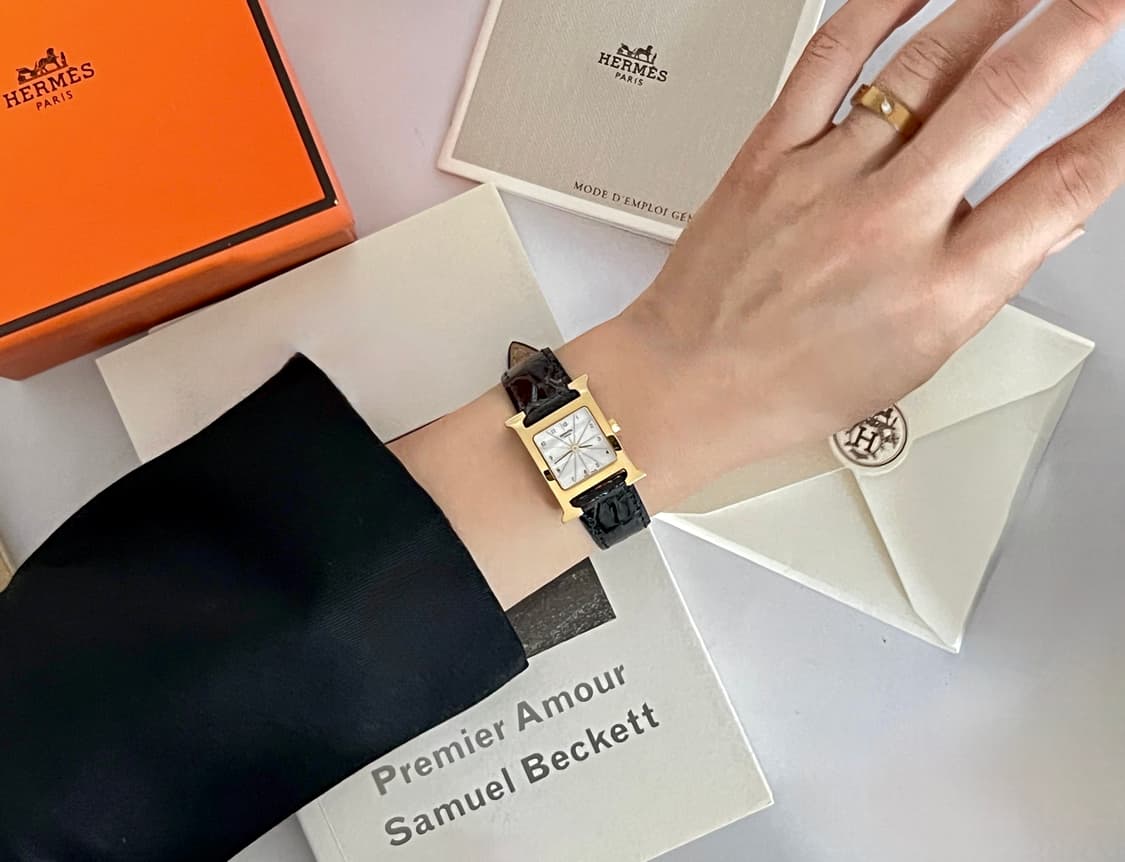 에르메스 H 아워 PM 골드 베젤 레더 시계 / 정품감정 케어  상품이미지10