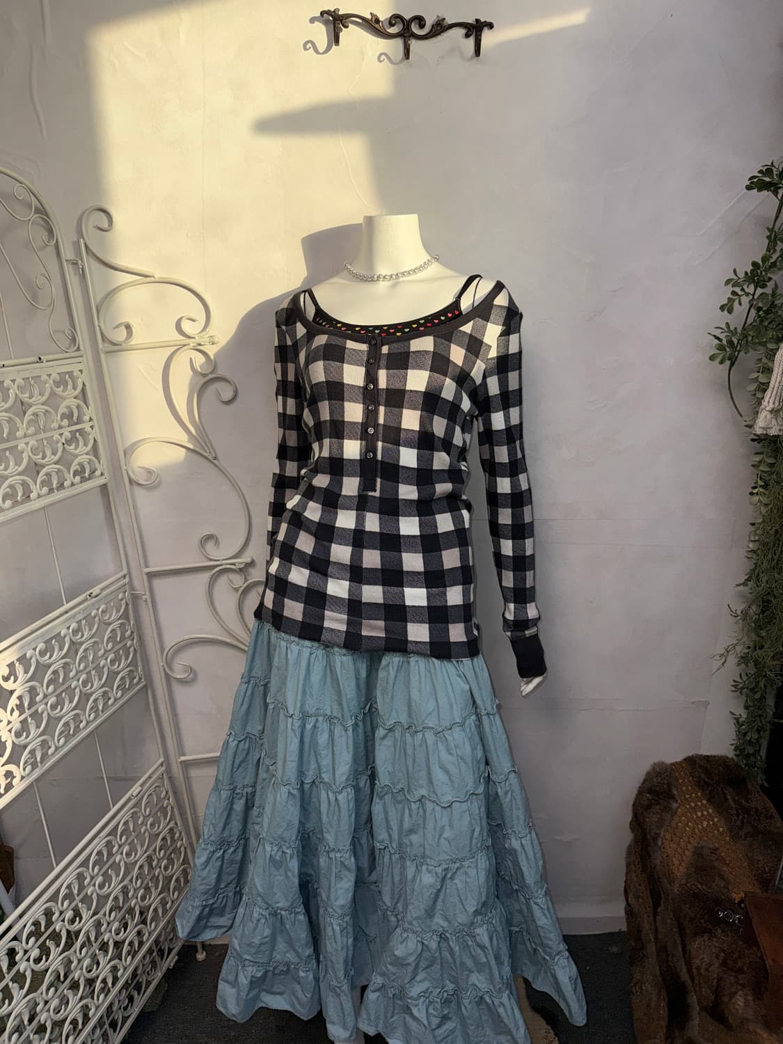 Victoria’s Secret check loose button 긴팔티 상품이미지7