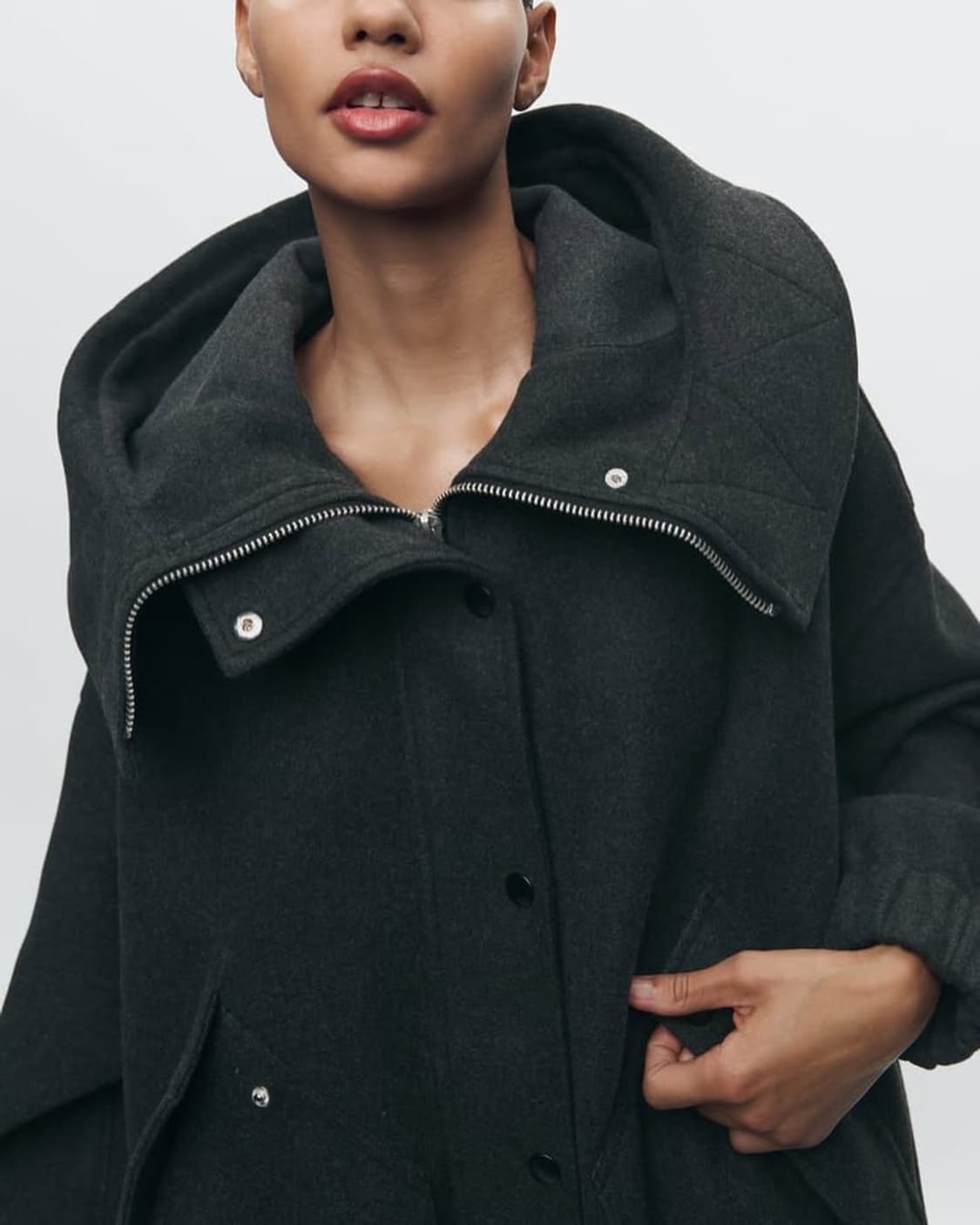 자라 ZW 컬렉션 리본 오버사이즈 코트 상품이미지5