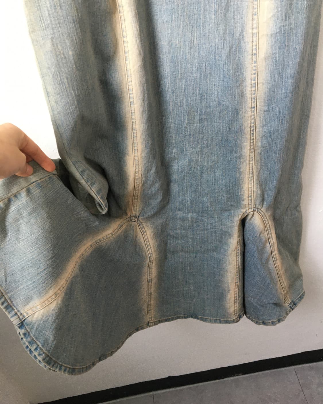 Stud point washing denim onepiece 상품이미지5