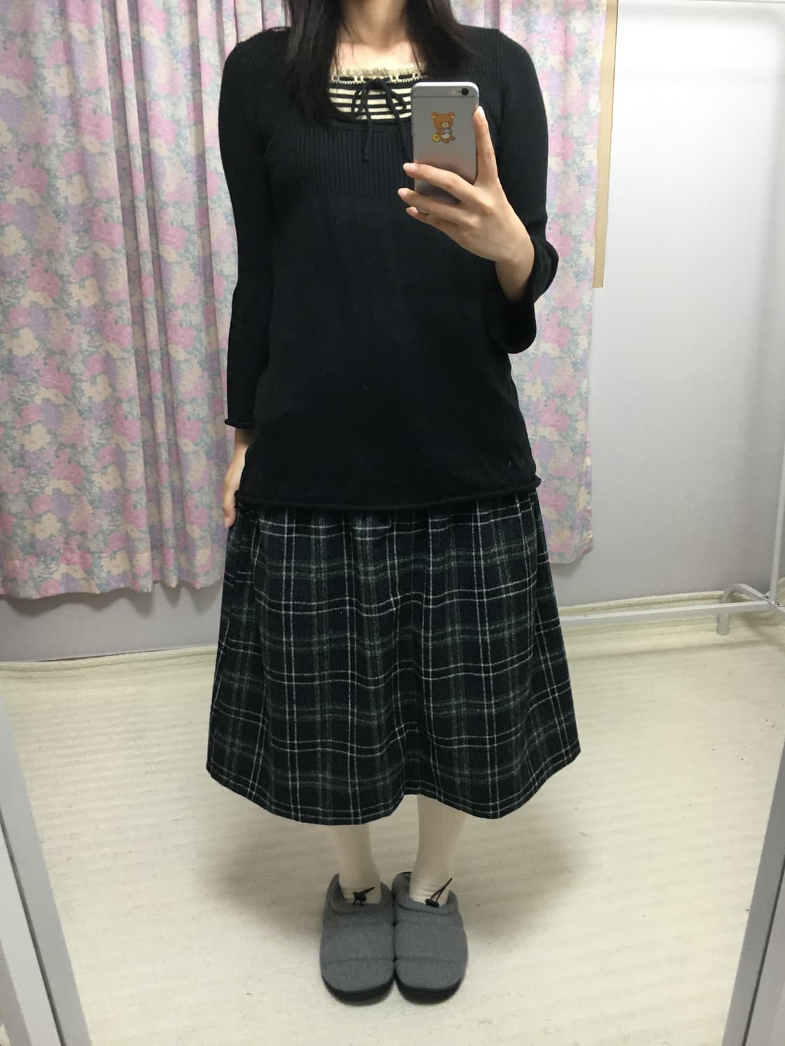 블랙 스트라이프 포인트 니트 상품이미지3