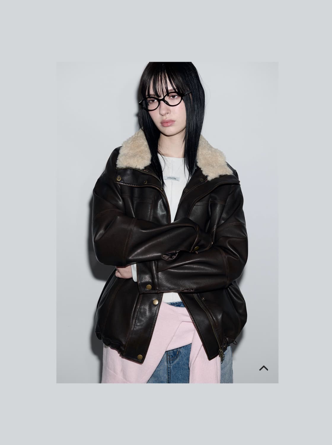 rolarola로라로라 퍼 레더 자켓-브라운/안감 2온스 상품이미지1