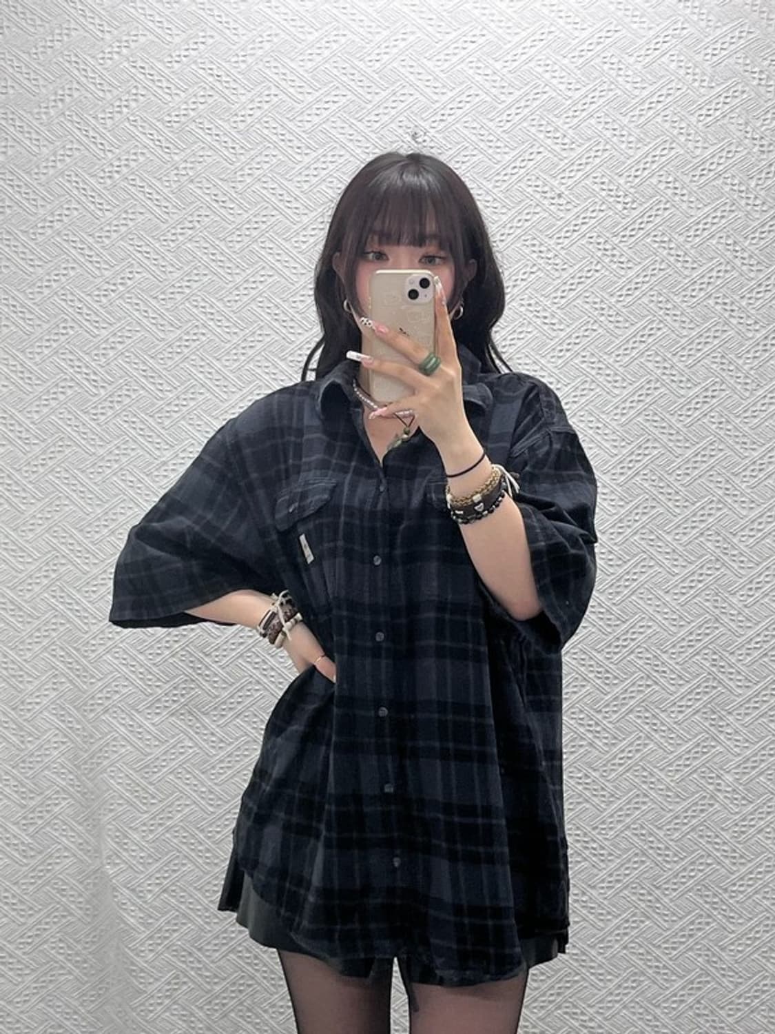칼하트 빈티지 캐주얼 오버핏 체크 반팔 셔츠 L C11309 상품이미지1