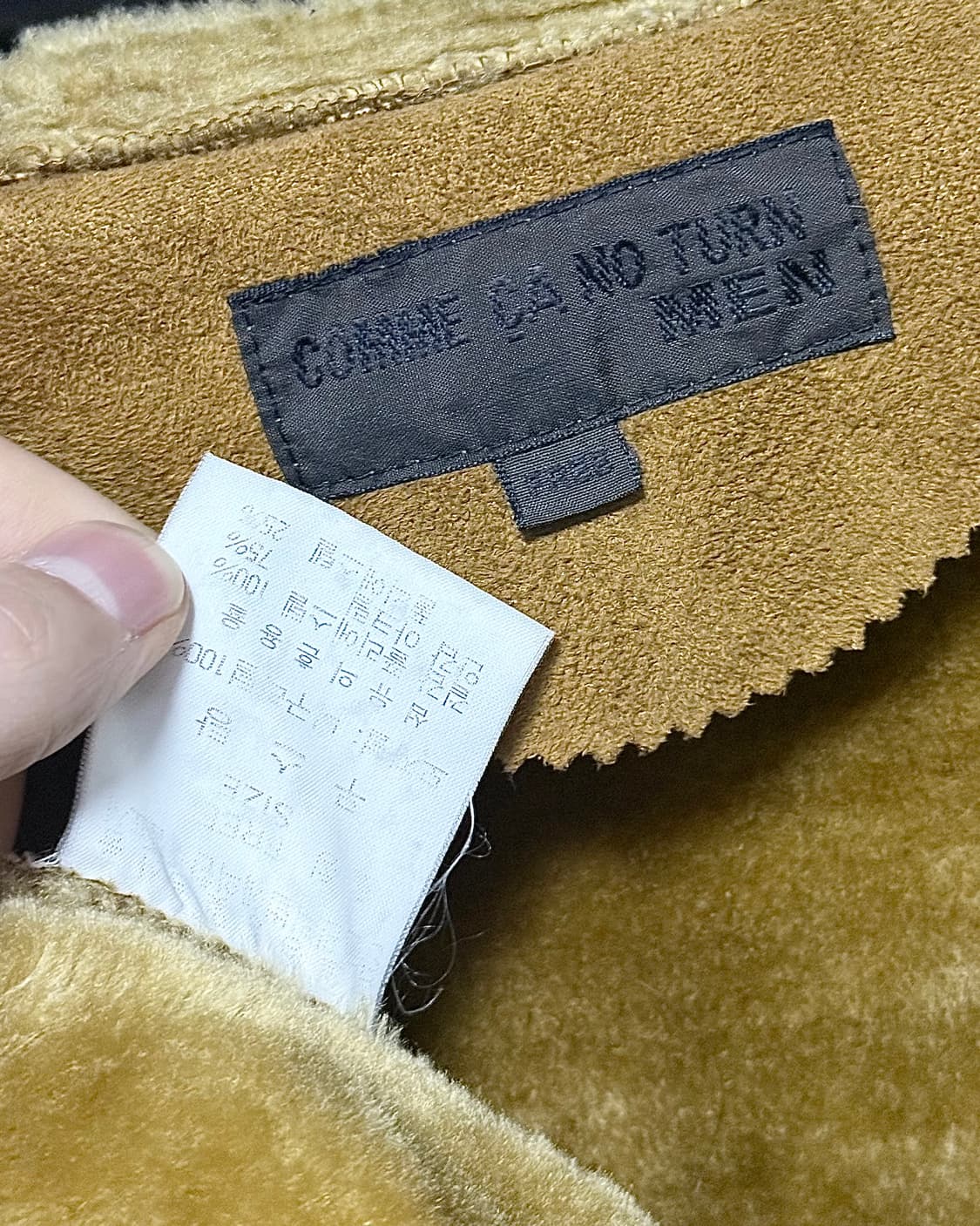 COMME CA NO TURN MEN 후드 후디 털 롱 무스탕 카멜 코트 상품이미지7