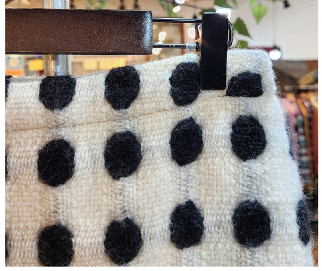 49AV junko shimada 도톰한 울 아이보리 도트 스커트 상품이미지3