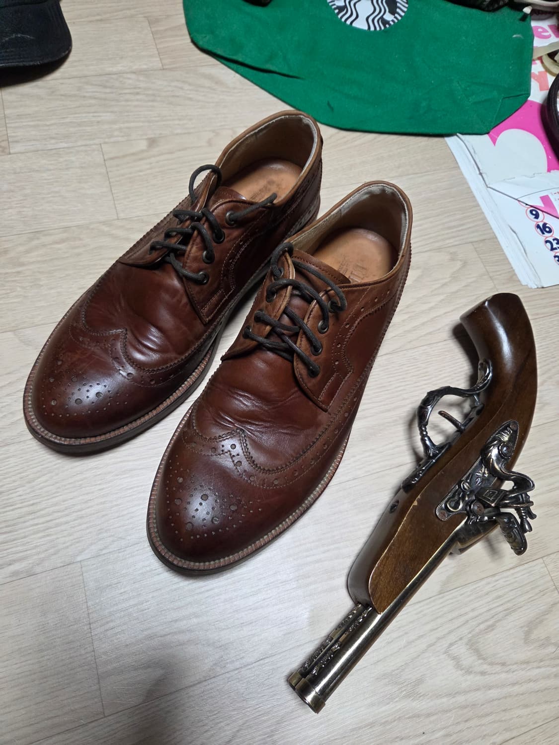 EIRENE 윙팁 구두 더비 로퍼 수트 브라운  상품이미지3