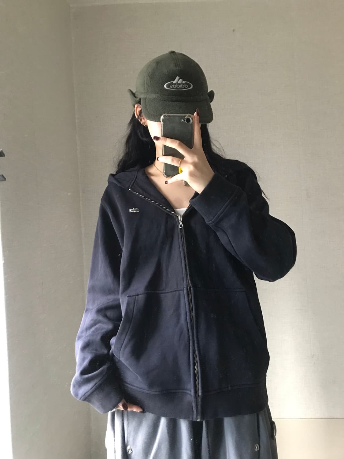 라코스테 블랙 후드집업 상품이미지1