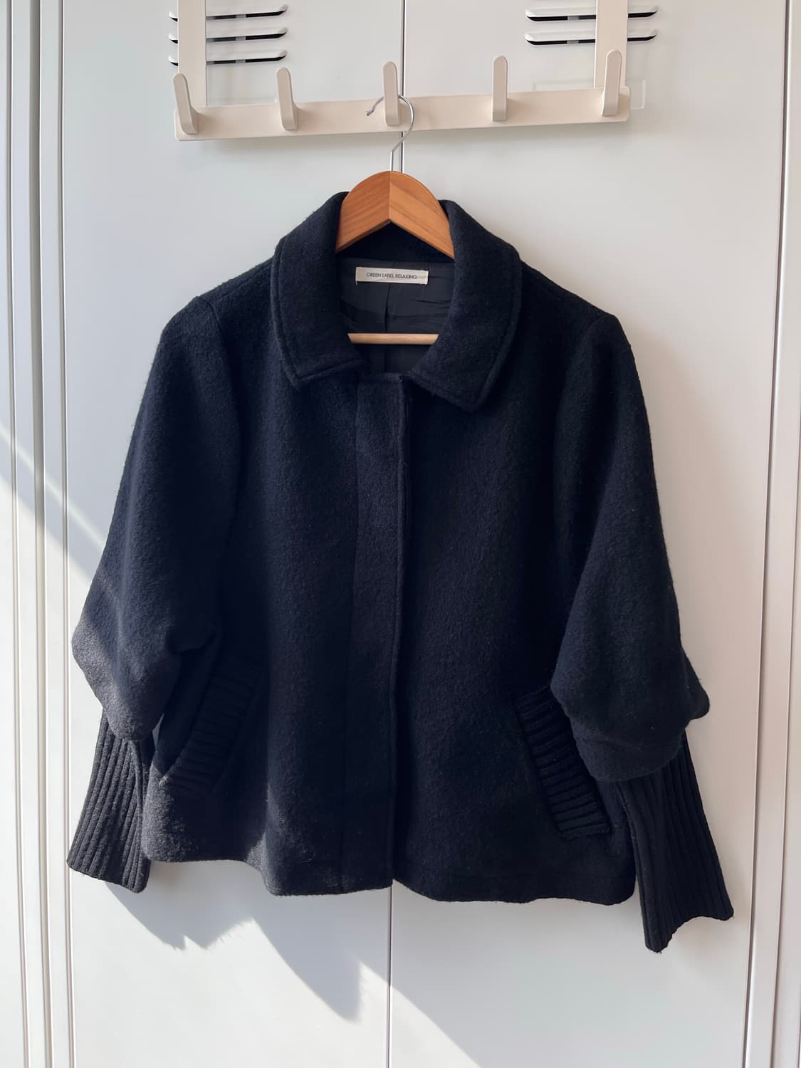 Green label relaxing 시보리 울 셔링코트 상품이미지4