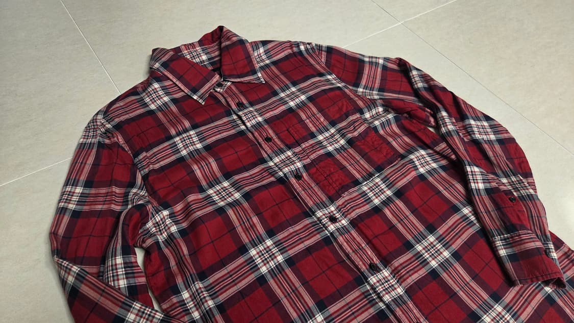 시스템 옴므  레드 타탄 체크 셔츠 상품이미지3