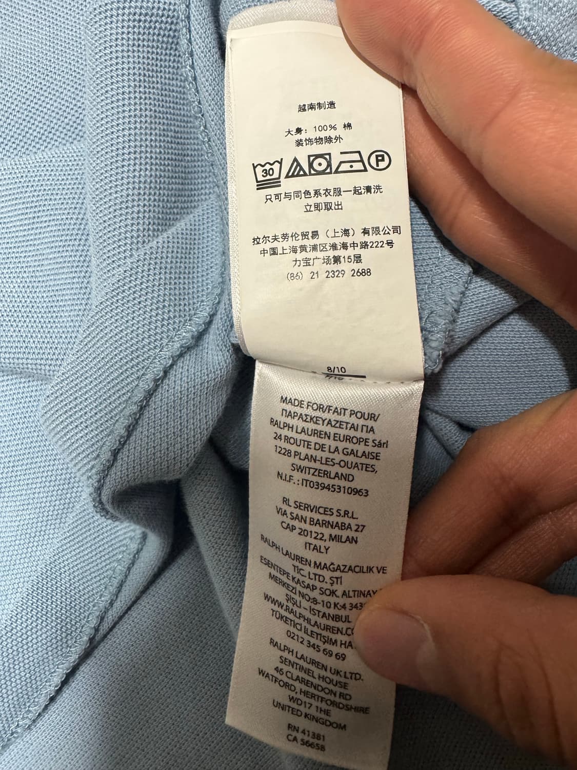 폴로 커스텀슬림핏 포니 라이트블루 카라티 상품이미지9