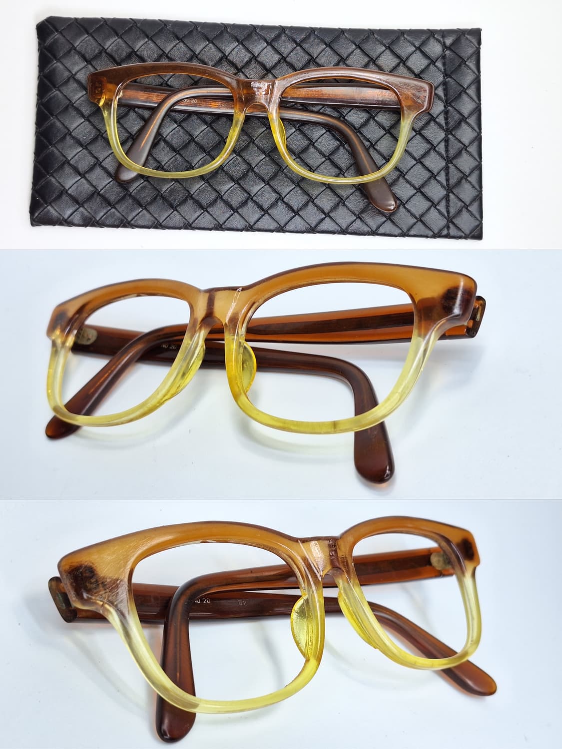 80s 일본 빈티지 No.20 52-20 안경테 고밀도 아세테이트 클래식 상품이미지2