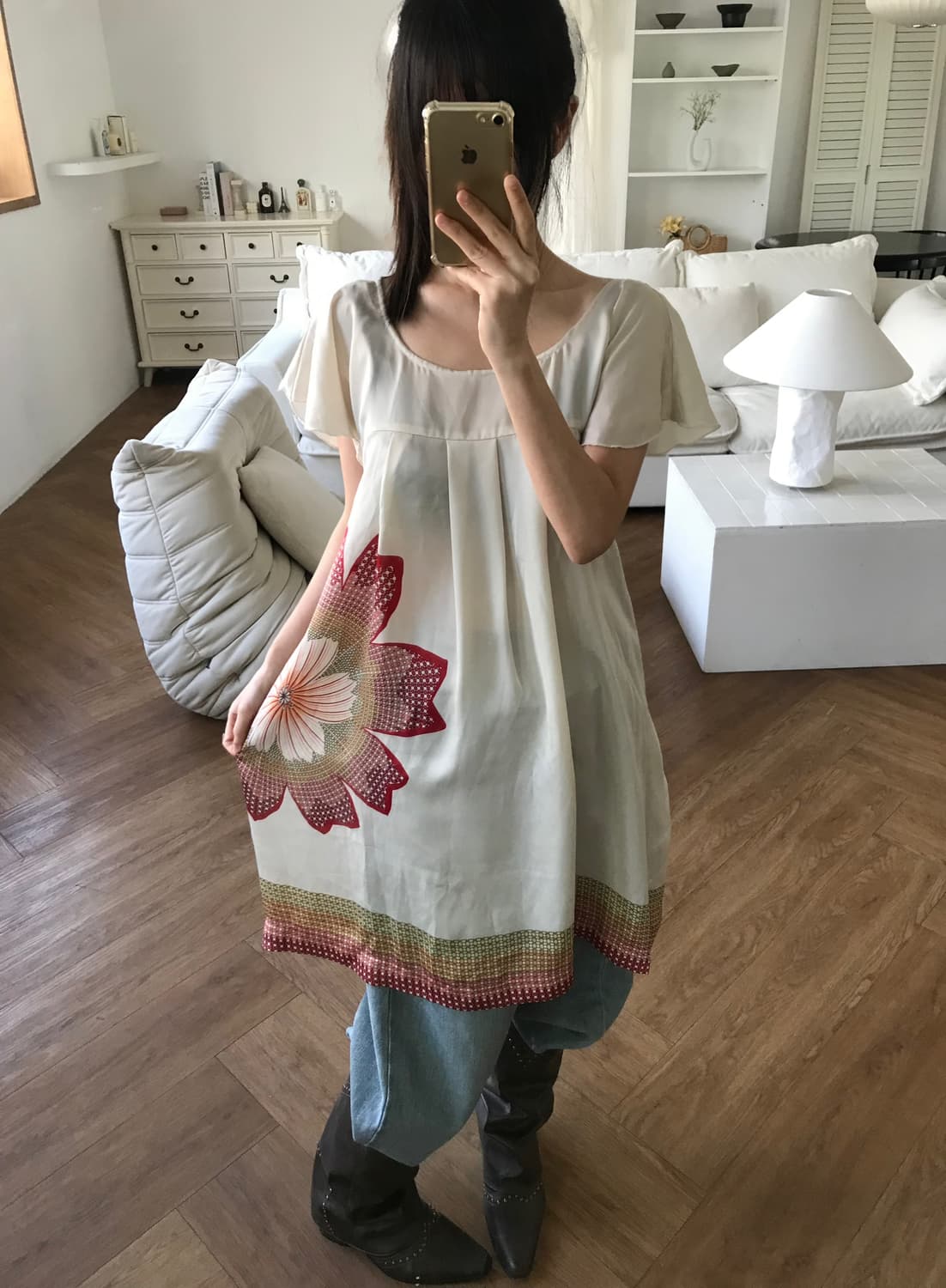 vintage flower pattern one-piece 상품이미지1