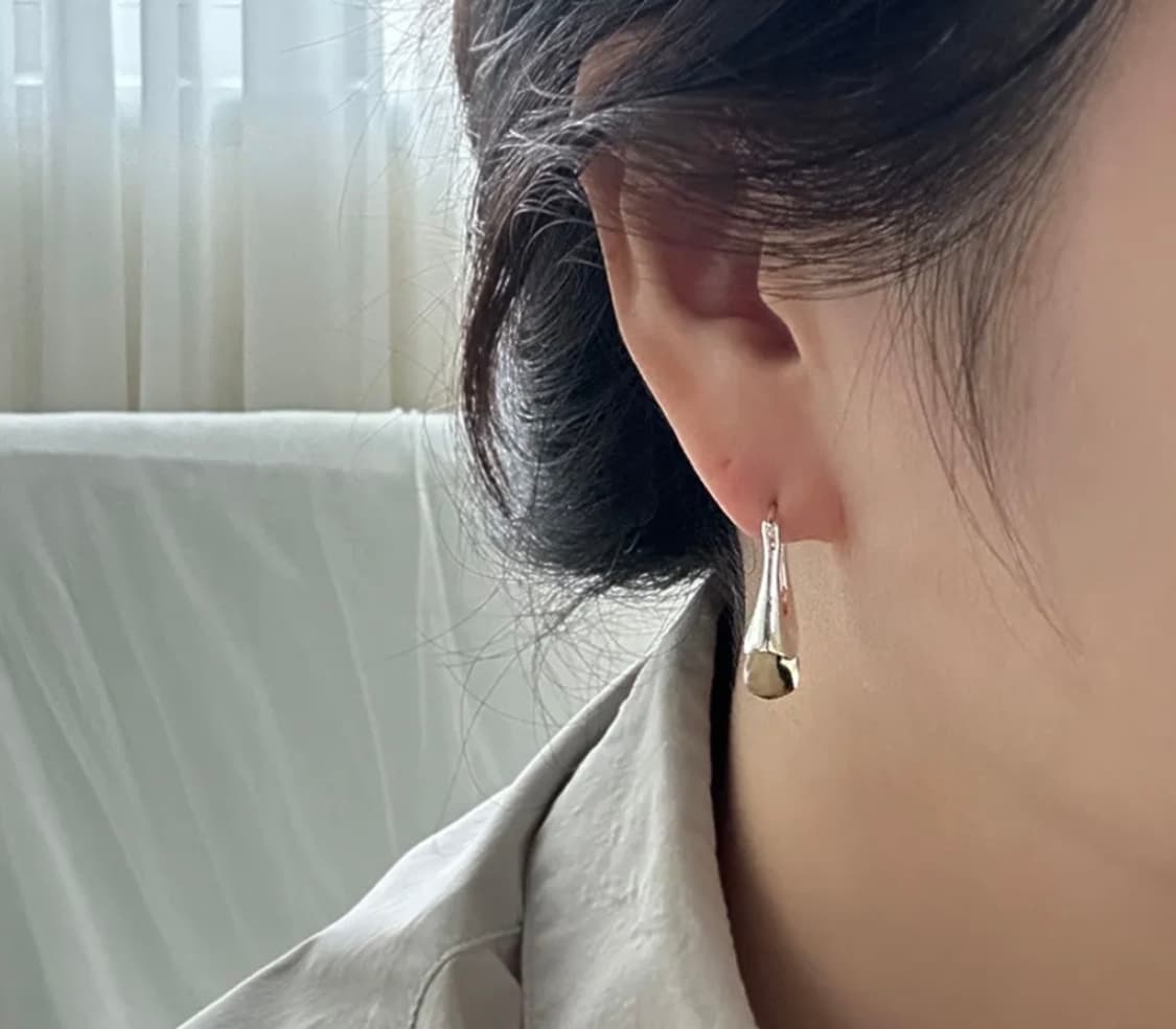 (sliver925) 아쿠아마린 원터치 이어링 새상품 상품이미지5