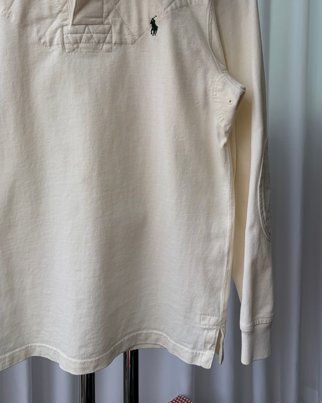[M]폴로 랄프로렌 숄더 엘보 패치 크림 럭비 티셔츠 상품이미지6