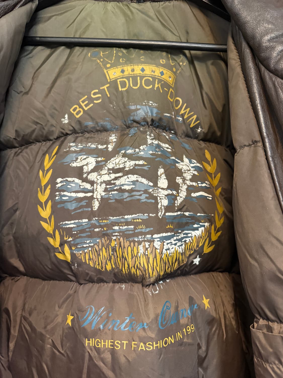 90년대 Leather Duckdown Parka XXL 상품이미지3