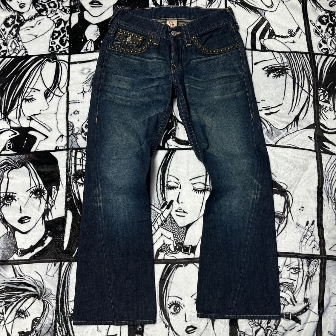 트루릴리젼 트루진 조이 JOEY 스터드 가죽 데님 팬츠 상품이미지4