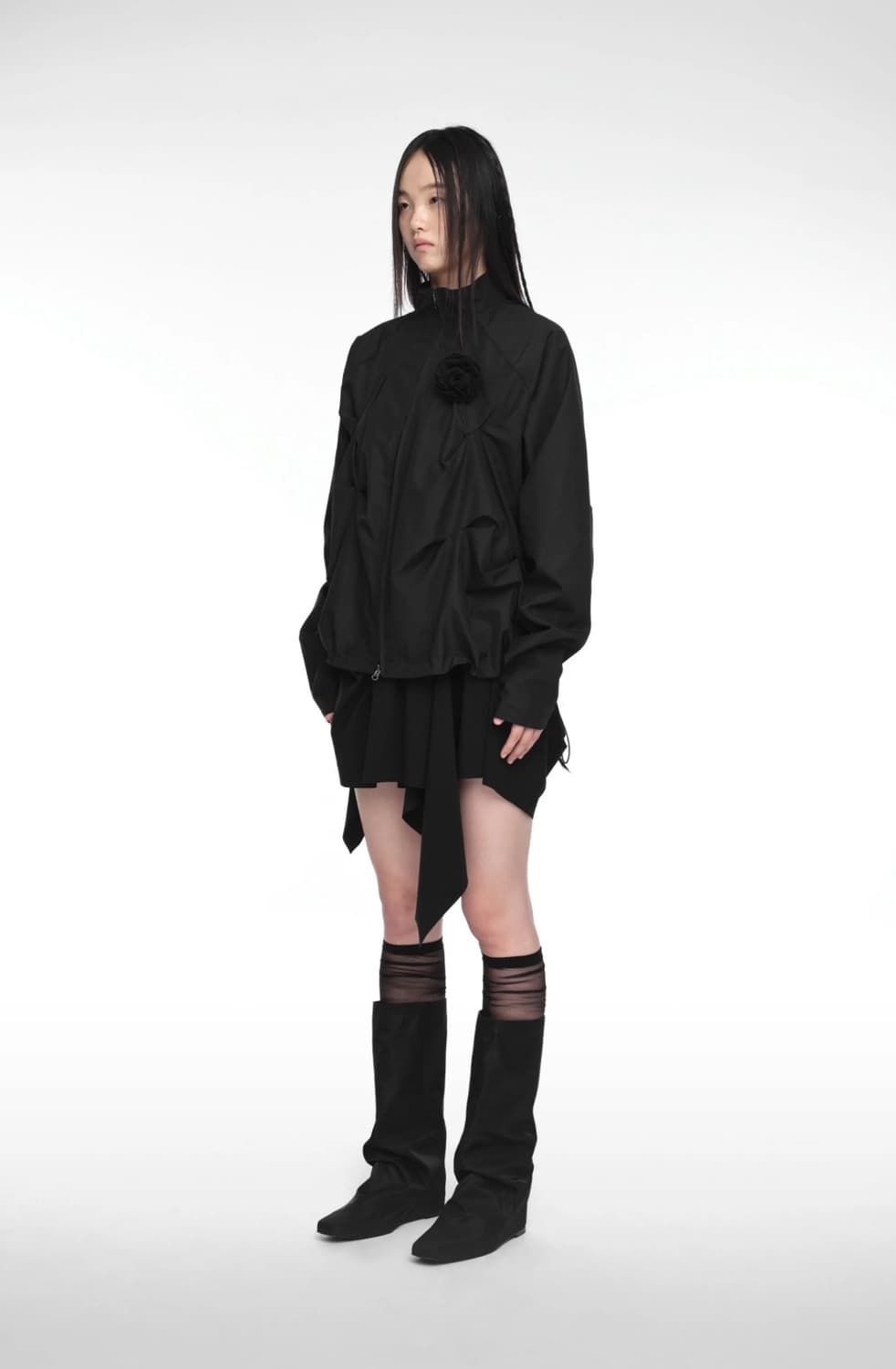 Nache Pintuck wind breaker UNISEX BK 상품이미지4