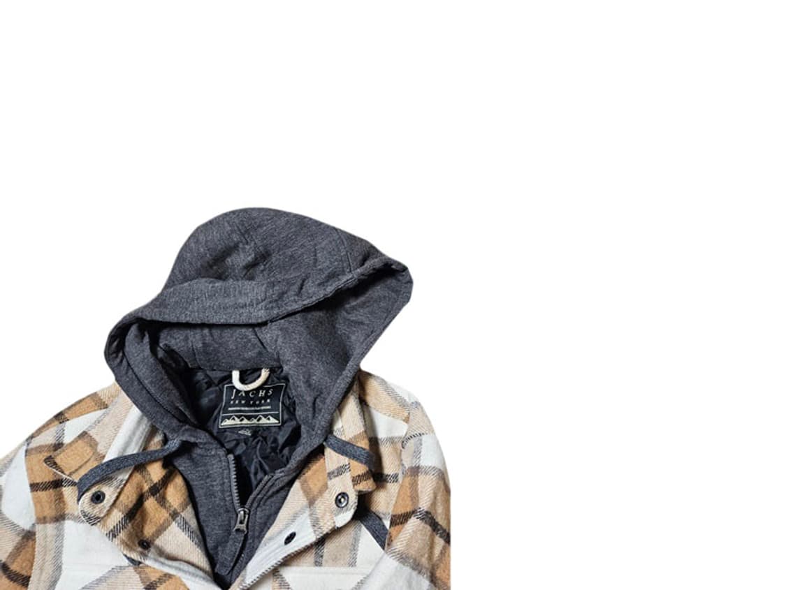 스트릿 체크 누빔 후드 자켓 상품이미지3