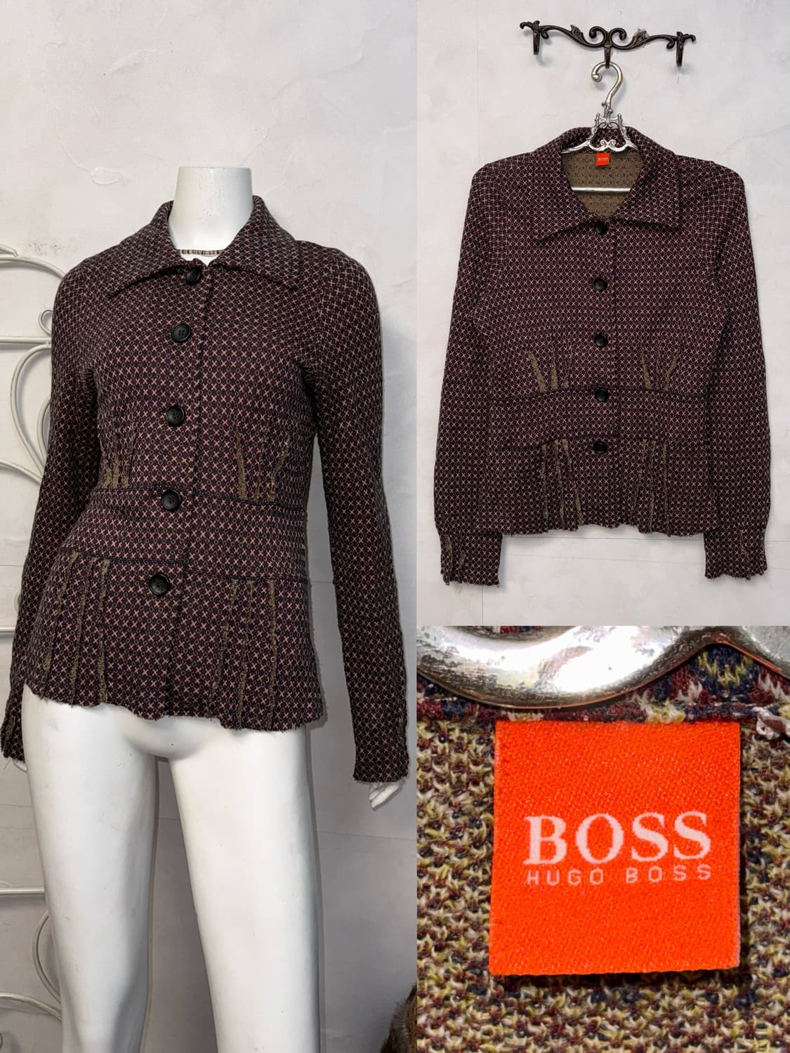 HUGO BOSS geometric pintuck cardigan  상품이미지1