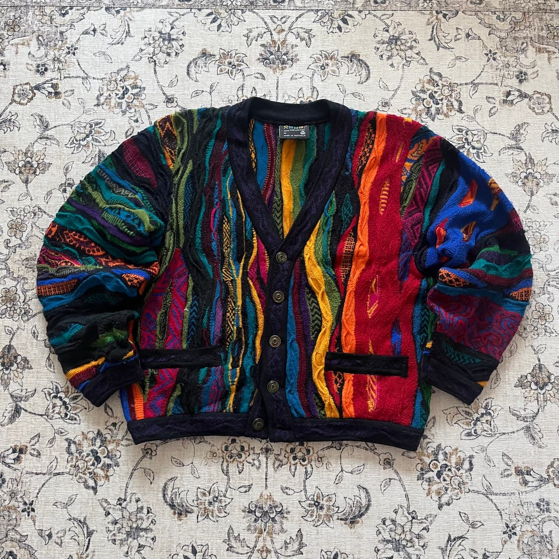 쿠지 오스트레일리아 퓨어 울 3D 케이블 가디건 상품이미지2