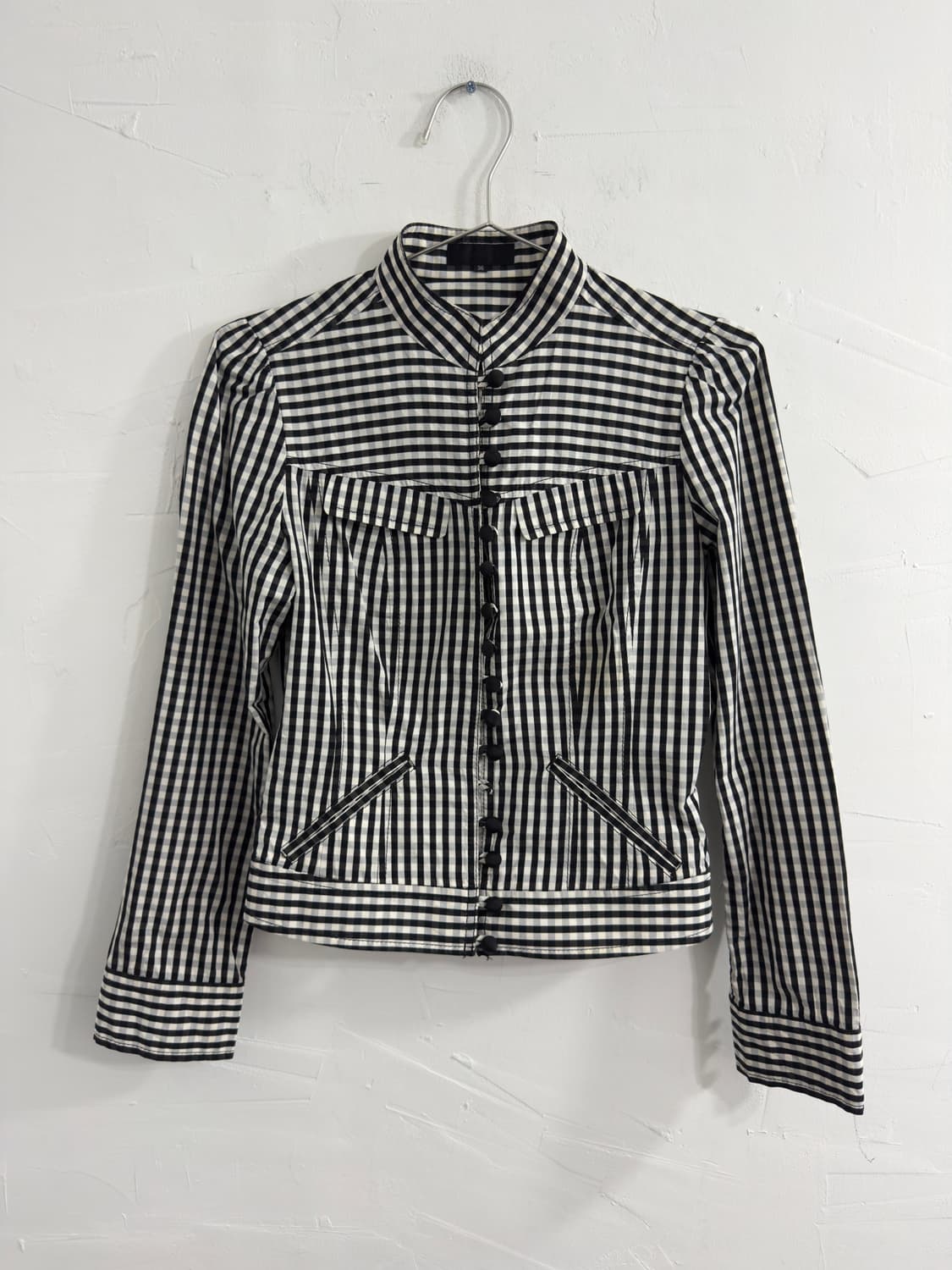 fragile check button design jacket 상품이미지1