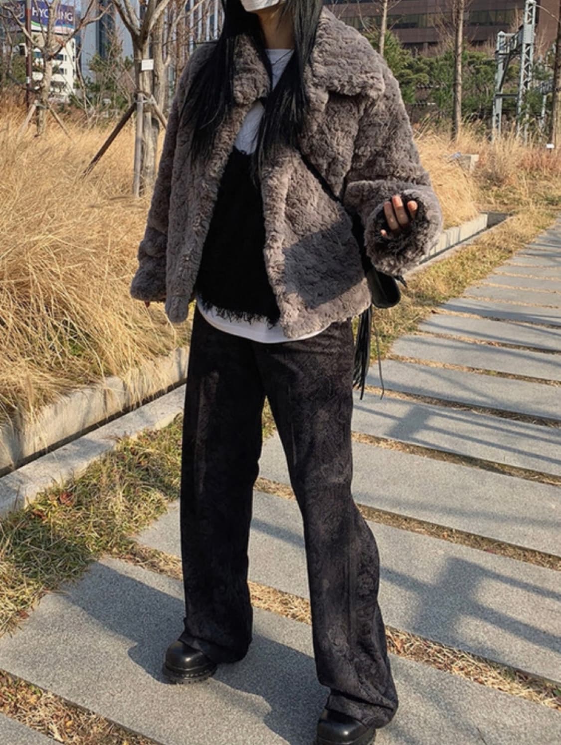 코듀로이 벨벳 자카드 부츠컷 팬츠 상품이미지2