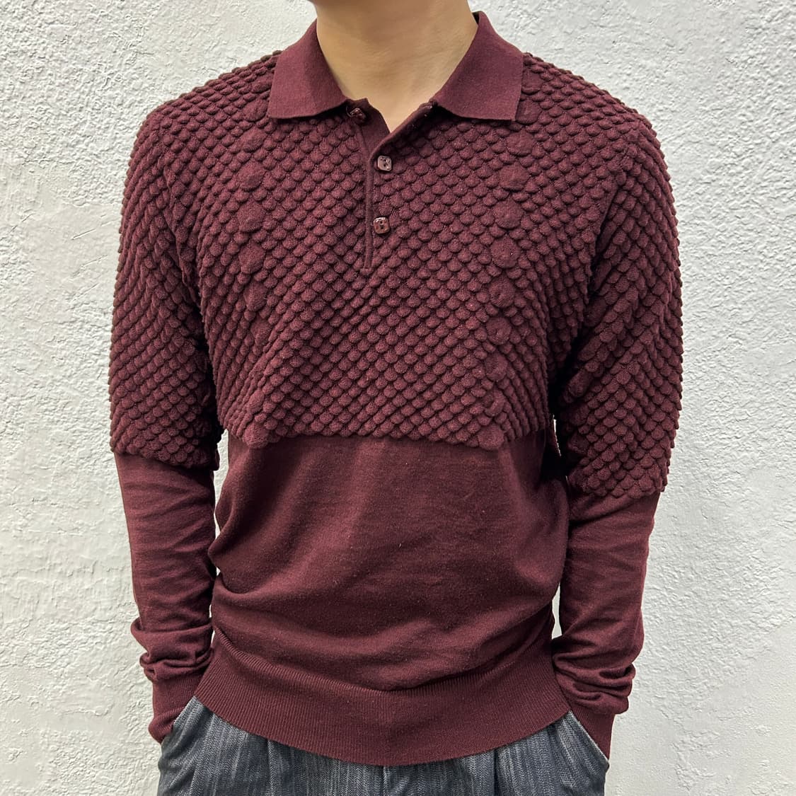 브리오니 버건디 PK 니트  상품이미지2