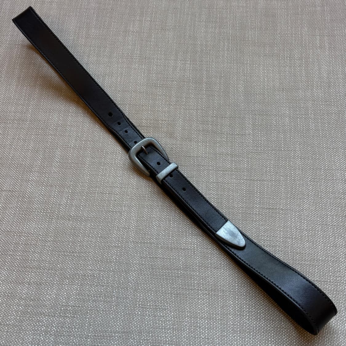 [42] 80s USA DOCKERS 블랙 풀 그레인 레더 레인저 벨트 상품이미지1