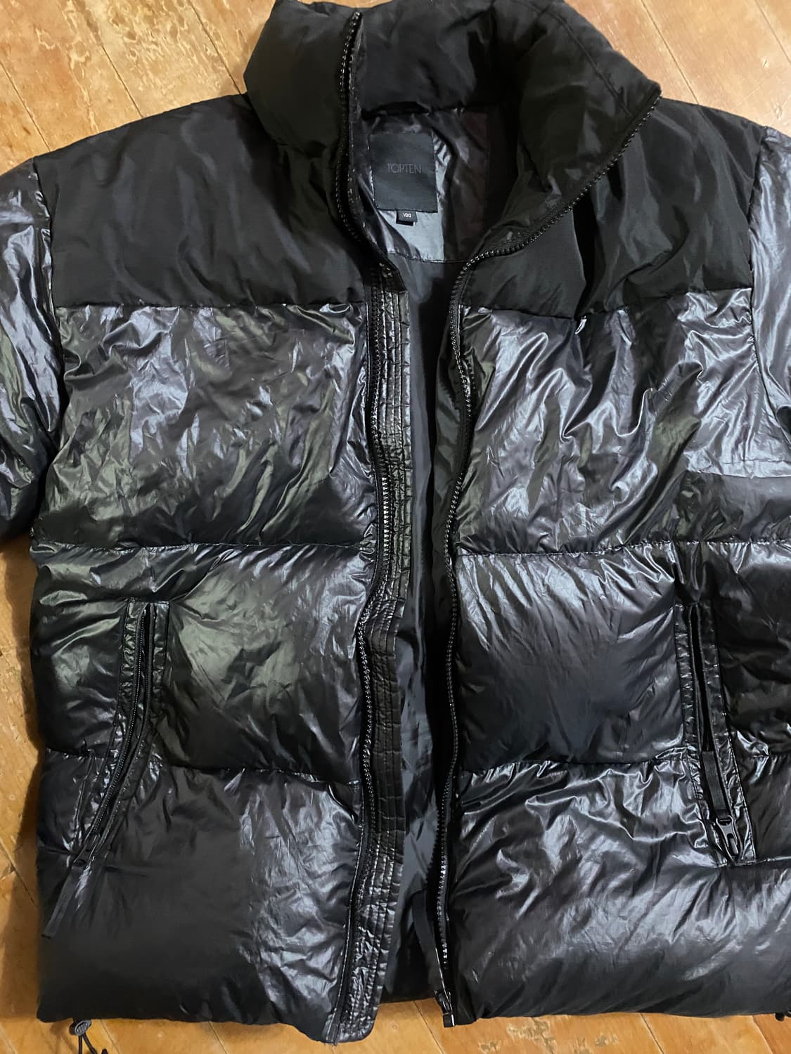 유광 탑텐  블랙 다운패딩  100사이즈 상품이미지2
