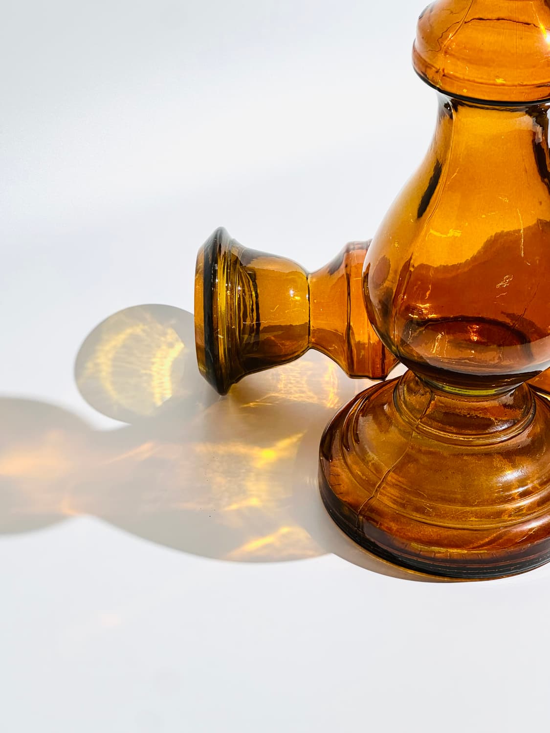 스페인 빈티지 리사이클 글라스 앰버 대형 화병 상품이미지9